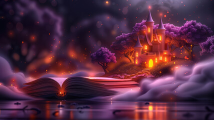 3D Cartoon Storybook with Castle