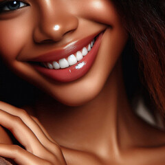 Obraz premium Beautiful female smile, close-up. Image suitable for advertising