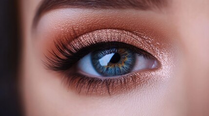 Closeup of a Blue Eye with Makeup