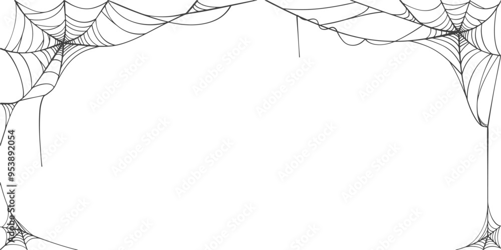 Poster illustration of an cob web background, spider web line art vector eps