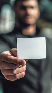 Bisglietto da visita tenuto in mano da business man, template 