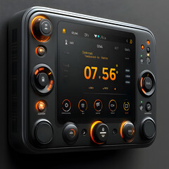 Fototapeta premium Futuristic User Interface with Digital Display and Buttons - 3D Illustration