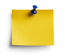 Yellow Sticky Note Pinned: Clip Art for Messages and Reminders