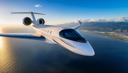 Fototapeta premium Futuristic Passenger Airplane: Aerial View of Innovation in Flight