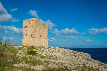 Panorama della Torre Palane presso Marina Serra lungo il Cammino del Salento che da Lecce porta a...