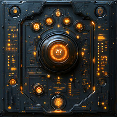 Fototapeta premium Futuristic Technology Interface Panel - 3D Illustration