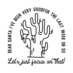 Obraz premium Mountain Camping christmas badge design with tree in line art style and quote dear santa. Travel logo graphics. Stock label