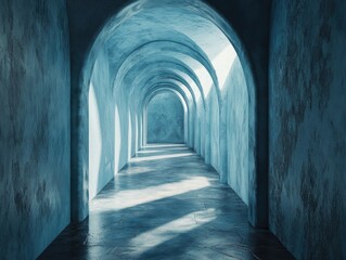 Obraz premium Long hallway with distant light