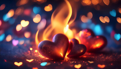 Passion and enthusiasm, featuring symbols like hearts, flames, and vibrant colors symbolizing love, energy, and excitement. Ideal for topics related to motivation, creativity, and dedication.