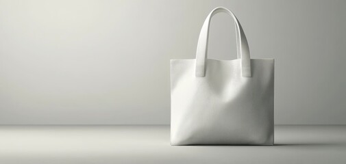 White Tatami Bag on a Minimalist Background A Simple Elegant Composition Tote bag