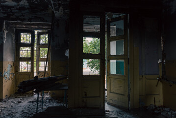 destroyed building in a city lost during the war with Ukraine