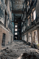 destroyed building in a city lost during the war with Ukraine