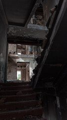 destroyed building in a city lost during the war with Ukraine