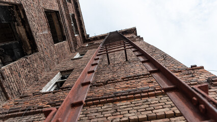 destroyed building in a city lost during the war with Ukraine