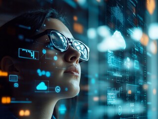 An engineer performing a live cloud deployment, the tension and focus visible on their face as the process unfolds smoothly