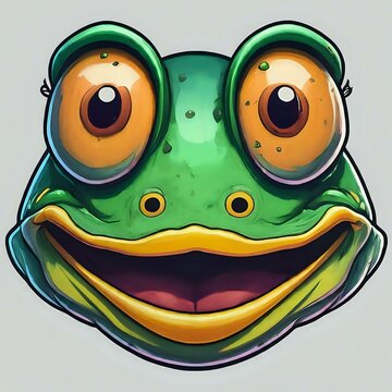 green frog vectoral picture isolated on white