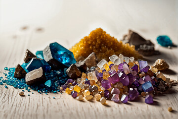 Small pile of minerals extracted in a rare earth mine
