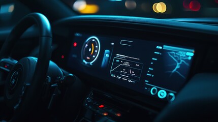 A car dashboard displaying telematics data being used to calculate an insurance premium in real-time.