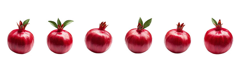 Pomegranate fruit collage digital art  red  green  transparent background