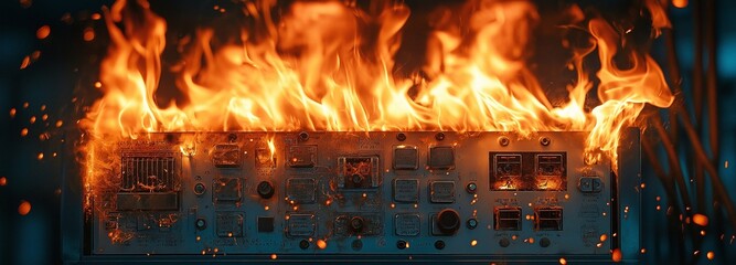 A short circuit caused a fire to start in an electrical panel.