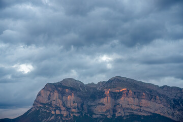 tree lined rock outrcrops, glacial formations, gorges and canyons in mountains, Spain