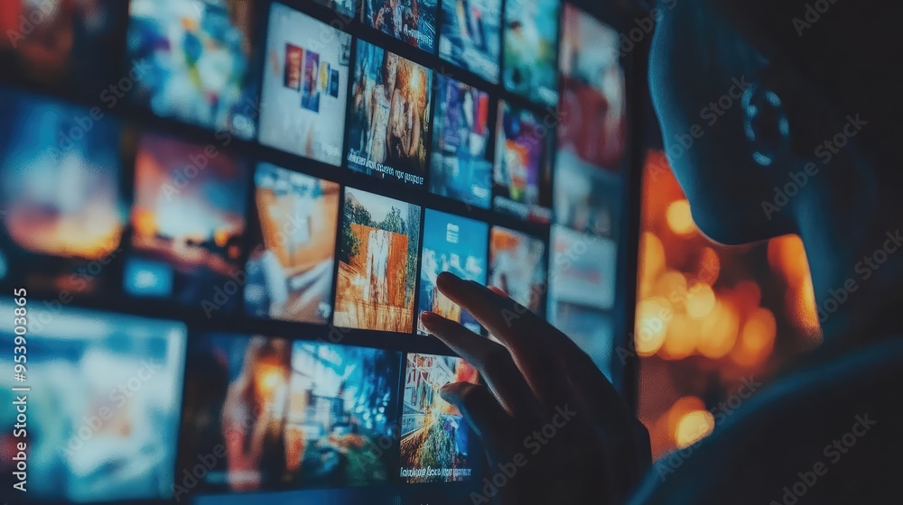 Poster a close-up of a person scrolling through a feed of misinformation and fact-checked posts, highlighti