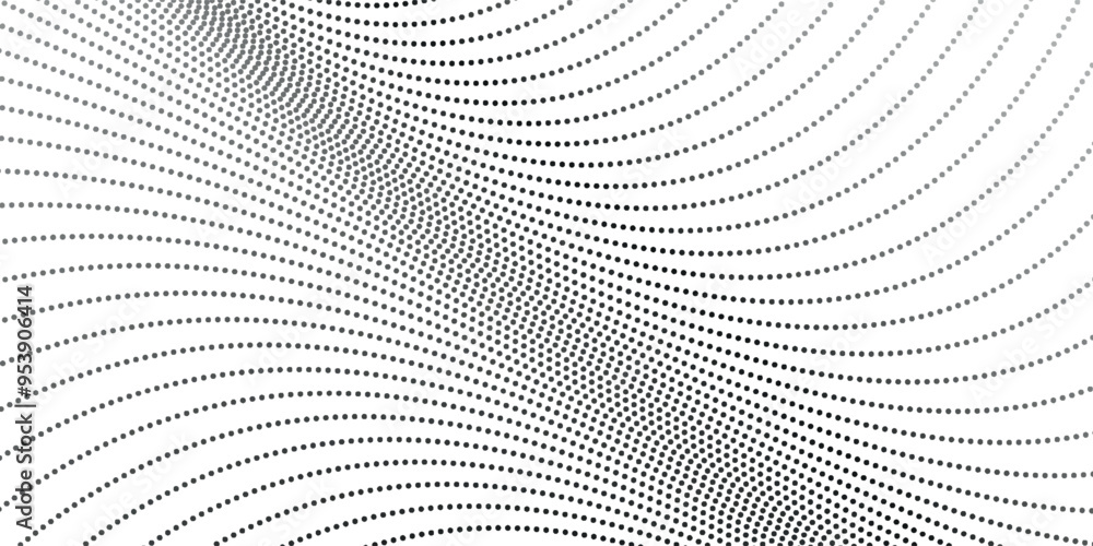 Aufkleber wave of particles on dark background. technology backdrop. pattern for presentations. vector illustr