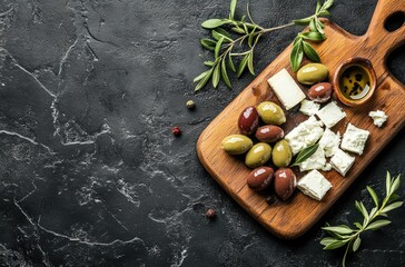 Fototapeta premium Greek Olive and Feta Cheese Appetizer