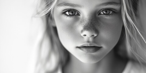 Fototapeta premium Young Girl in Black and White