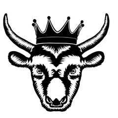 Bull Wearing A Crown