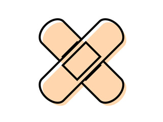 ミニマルな絆創膏ばってん版ズレアイコンA：ベージュ