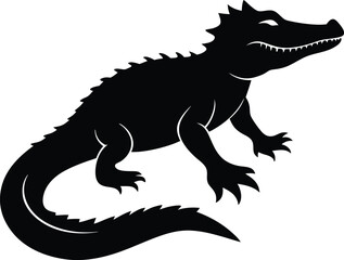 Naklejka premium Crocodile silhouette victor art