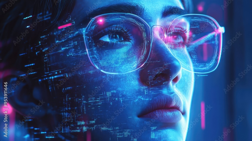 Poster a digital artist showcasing a blockchain-powered platform for verifying the authenticity of digital 