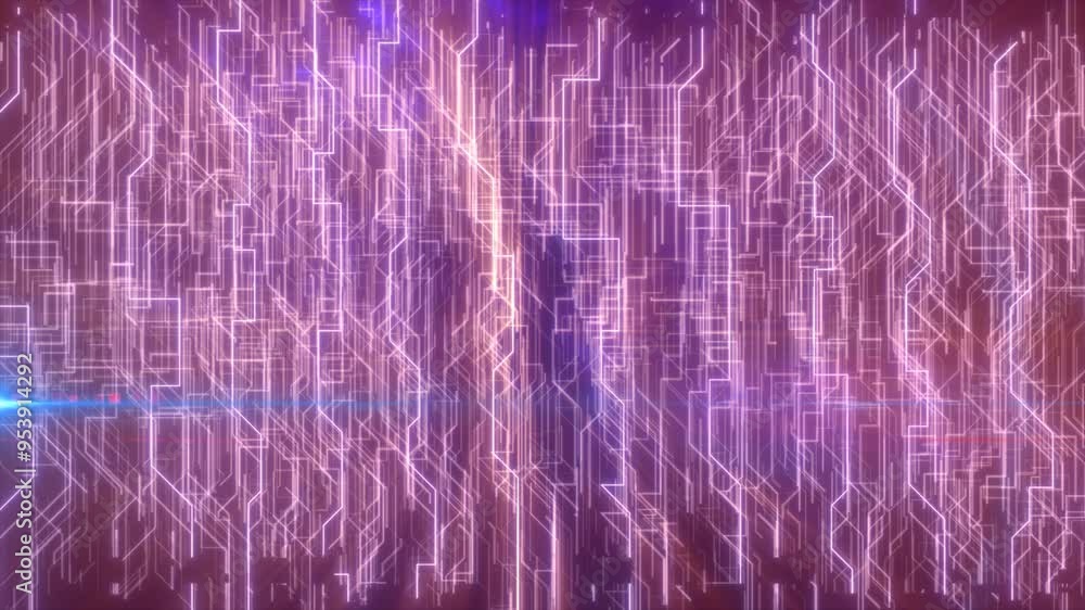 Poster abstract glowing energy futuristic purple hi-tech abstract background made of lines and computer str