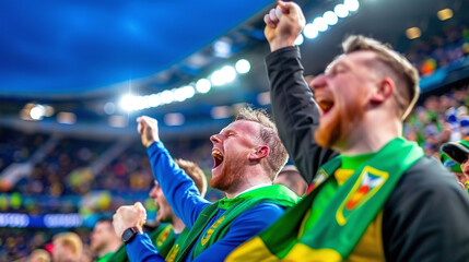 Fototapeta premium passionate fans at Croke Park during a crucial moment in the All-Ireland Senior Football Championship