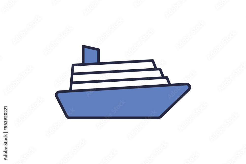 Poster ship icon. icon related to action plan. suitable for web site, app, user interfaces. flat line icon 