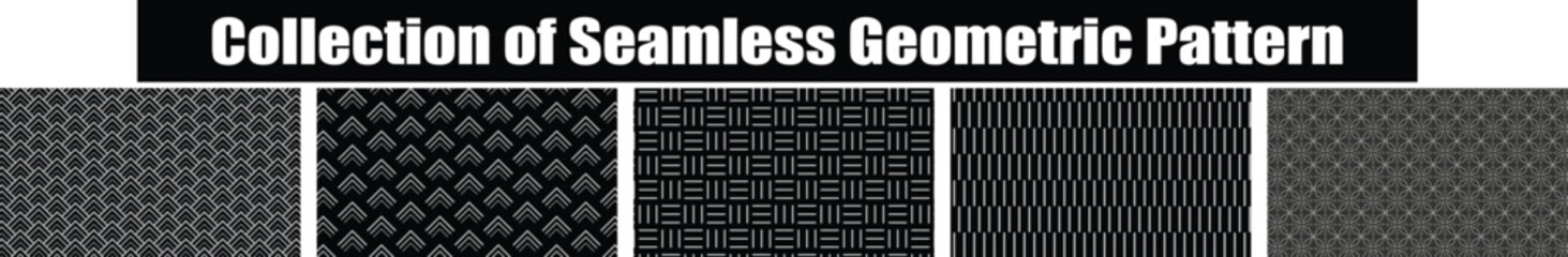 Seamless Geometric Pattern In multiple colors. Vector set of lines, linear tiling, stripy weaving, optical maze, twisted stripes. Collection of modern textures for design and background.