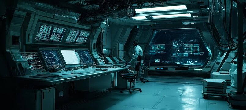 High-Tech Government Facility with Scientists Studying Alien Technology for Advanced Research