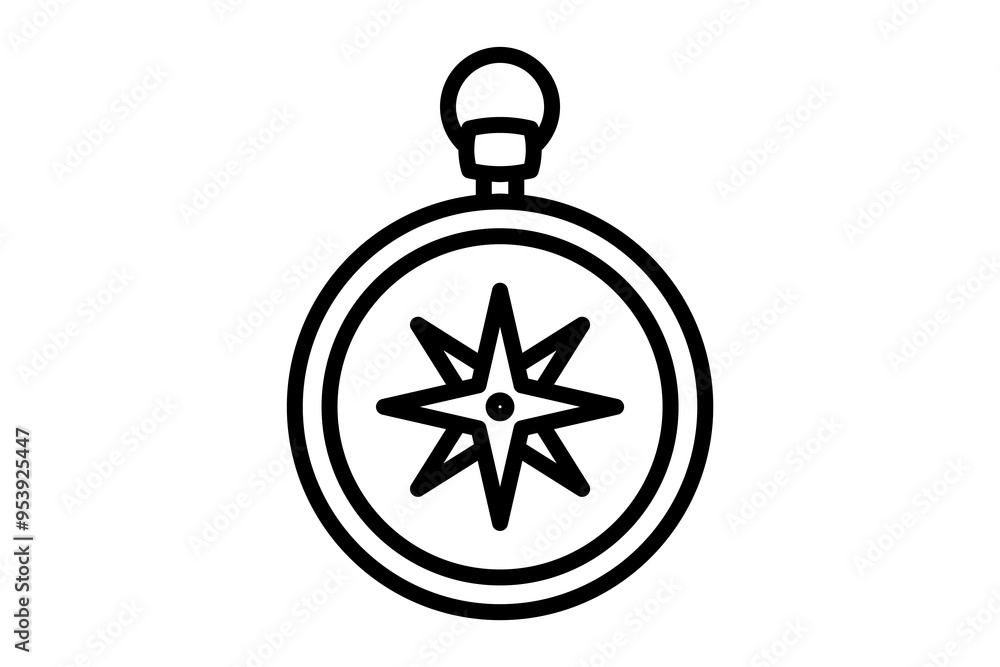 Poster compass icon. icon related to action plan. suitable for web site, app, user interfaces. line icon st