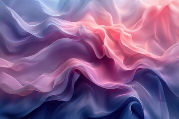 Obraz premium Abstract Background with Flowing Multicolored Fabric Waves in Soft Pastel Shades of Pink, Blue, and Purple Creating a Dreamy and Ethereal Appearanceabstract