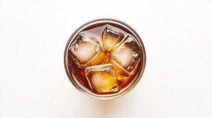 Ice Cubes in a Glass of Beverage