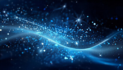 Dark blue and glow particle abstract background