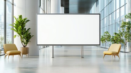 Horizontal digital signage display in a cinema lobby, blank and isolated, perfect for movie promotions, digital signage, cinema, ad display