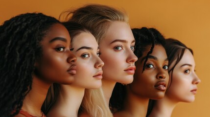 Obraz premium women with different hair colors and features are posing for a photo