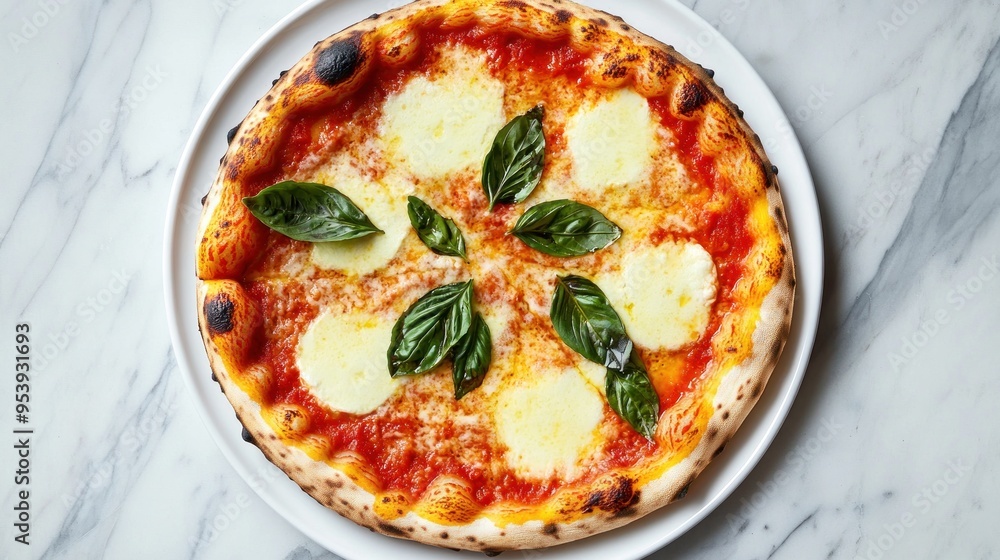 Sticker Pizza Margherita with Fresh Basil