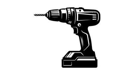Drill silhouette vector illustration.