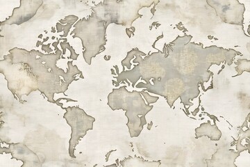 Fototapeta premium A vintage map of the world (very very light colors.