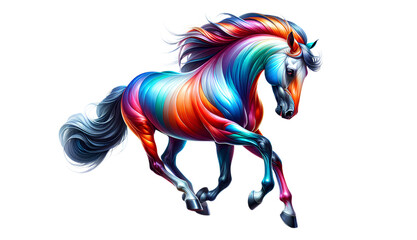 horse in motion, featuring flowing multicolored gradients and intricate textures, capturing the essence of grace and energy in modern digital art Dynamic and colorful abstract illustrations