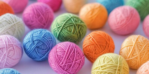 Obraz premium Yarn balls on a table