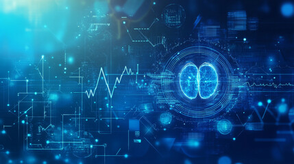 Health care and medical science concept with digital technology and innovation on a modern blue background. 